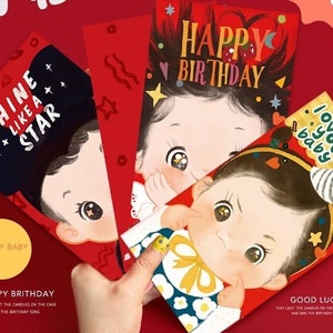 Neugeborenes Baby rotes Paket 100 Tage rotes Paket Glück Geld Umschlag feiern Baby Party Enkelkind Enkelin Enkel rotes Paket Geschenk