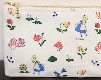 Handmade Alice in Wonderland pouch pencil case bag multipurpose bag cosmetic bag toiletry bag for girl woman lady travel bag handmade gift