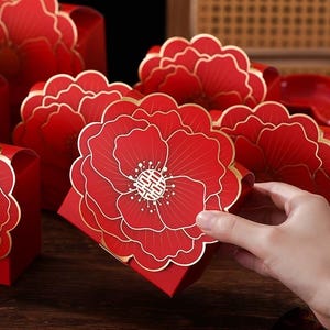 20/50 chinesische Hochzeit Candy Box Drachen und Phönix chinesisches Doppel Glück Dekor asiatische Hochzeit Teezeremonie süße Box CNY Oriental
