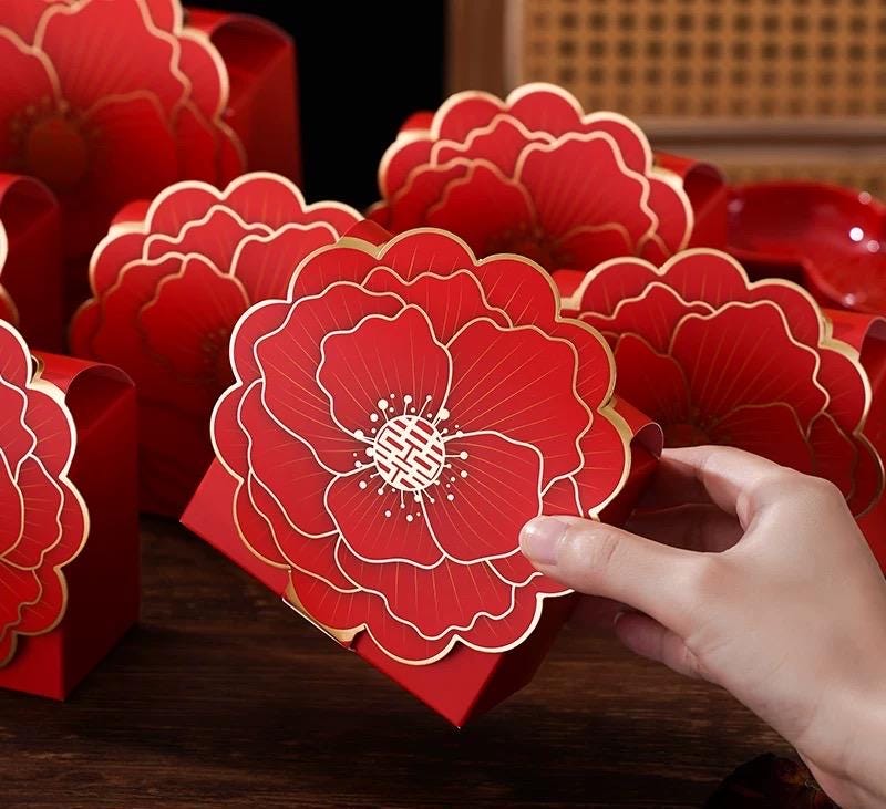 20/50 Chinese wedding candy box dragon and phoenix Chinese double happiness decor Asian wedding tea ceremony sweet box CNY Oriental