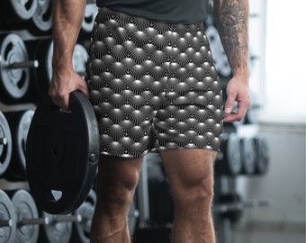 Short long athlétique noir et blanc pour hommes