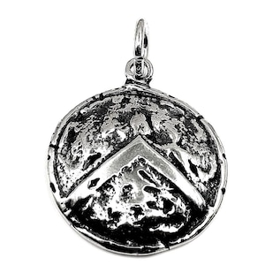 Ancient Greek Spartan Shield Sterling Silver 925 Pendant