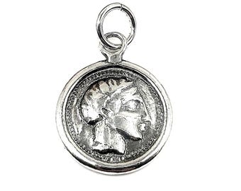 Ancient Greek Athena Owl Silver 925 Pendant