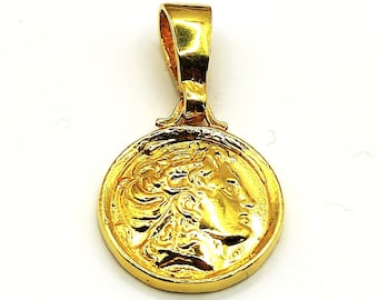 アレクサンダー大王ペンダント、ツートン、古代ギリシャの銀貨