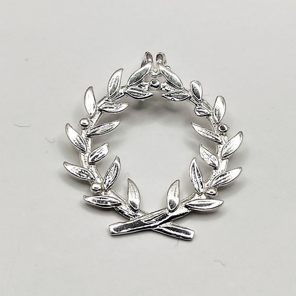 Olive Wreath Leaf Sterling Silver Pendant