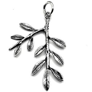 Handmade Olive Leaf Silver 925 Pendant