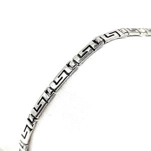 Handmade Silver 925 Greek Key Meander Link Bracelet