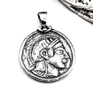 Handmade Goddess Athena Owl Athenian Tetradrachm Coin Pendant