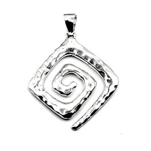 Handmade Greek Key Meander Silver Pendant