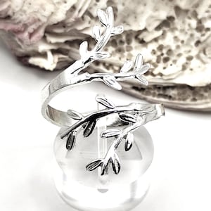 Handmade Olive Leaf Twig Sterling Silver 925 Ring For Women
