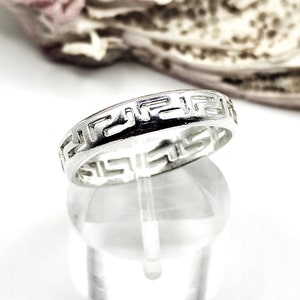 Handmade Ancient Greek Key Meander Silver 925 Ring