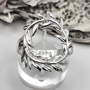 Handmade Olive Leaf Silver Ring For Women