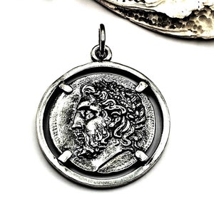 Handmade Sterling Silver 925 God Zeus Pendant