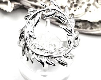 Handmade Olive Leaf Silver Ring For Women