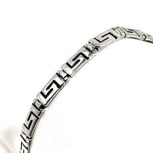 Handmade Ancient Greek Key Meander Silver 925 Link Bracelet