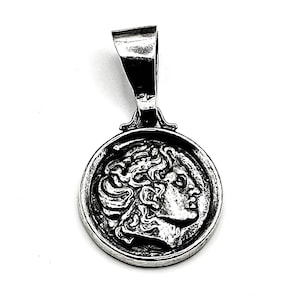 Handmade Greek Alexander the Great Coin Silver 925 Pendant
