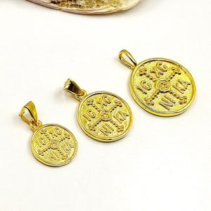 Handmade Silver 925 Gold Plated Constantinato ICXC NIKA Pendant