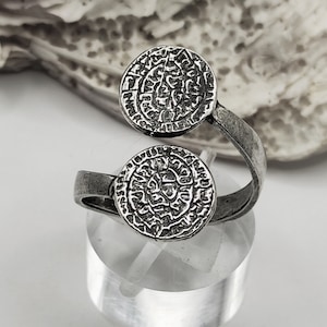 Greek Phaistos Disc Sterling Silver Ring