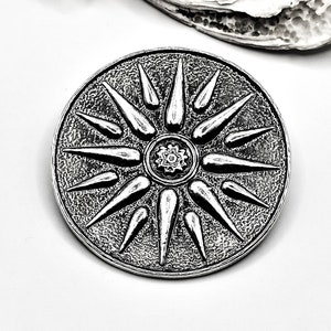 Greek Vergina Sun Silver Pendant
