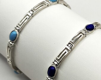 Spectacular San Felipe Signed Blue Gem Turquoise Sterling Silver Dimes Cuff Spectacular San Felipe Signed Blue Gem Turquoise Sterling Silver Dimes Cuff