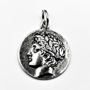 God Apollo Sterling Silver Pendant in Handmade