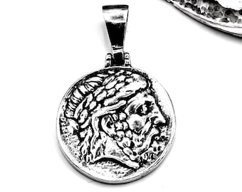 Handmade Silver 925 Greek God Zeus Pendant