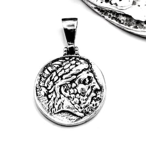 Handmade Silver 925 Greek God Zeus Pendant