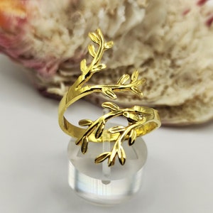 Greek Olive Leaf Silver Gold Plated Ring For Women