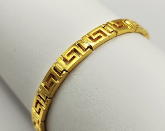 Ancient Greek Key Meander Silver Gold Plated Bracelet