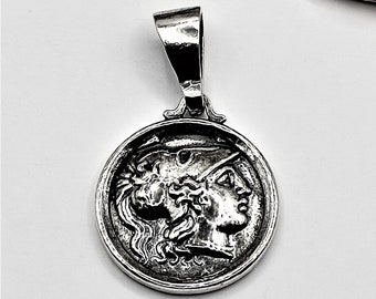 Greek Goddess Athena Sterling Silver Pendant