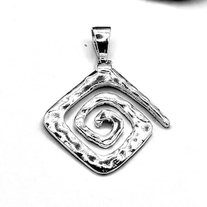 Handmade Greek Key Meander Silver Pendant