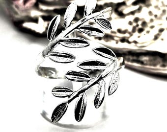 Olive Leaf Sterling Silver Ring for women