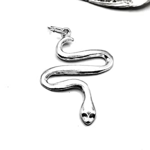 Handmade Sterling Silver 925 Snake Pendant Necklace
