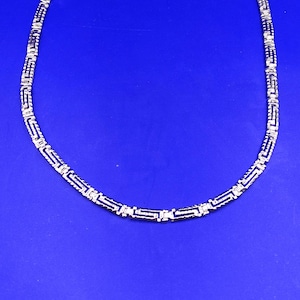 Handmade Silver 925 Ancient Greek Key Meander Hammered Necklace
