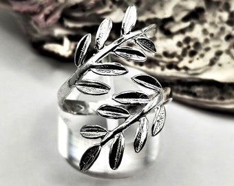 Olive Leaf Sterling Silver Ring for women