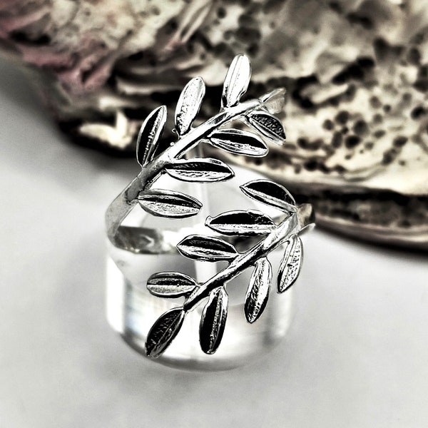 Olive Leaf Sterling Silver Ring for women