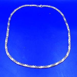 Sterling Silver 925 Ancient Meander Greek Key Necklace