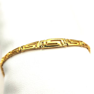 Handmade Greek Key Silver Gold Plated Bracelet