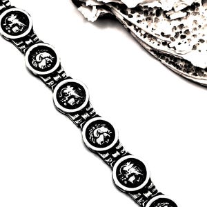 Ancient Greek Coin Athena Alexander the Great Silver 925 Bracelet