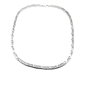 Ancient Greek Key Meander Silver 925 Necklace
