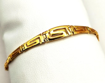 Meander Grekisk Nyckel Silver Förgyllt Armband