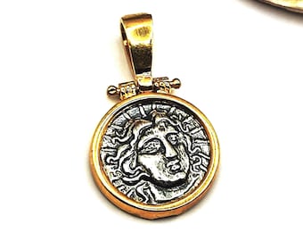 Ancient Greek Helios Silver Pendant