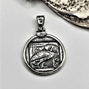 Handmade Greek Goddess Athena Coin Silver Pendant - Etsy