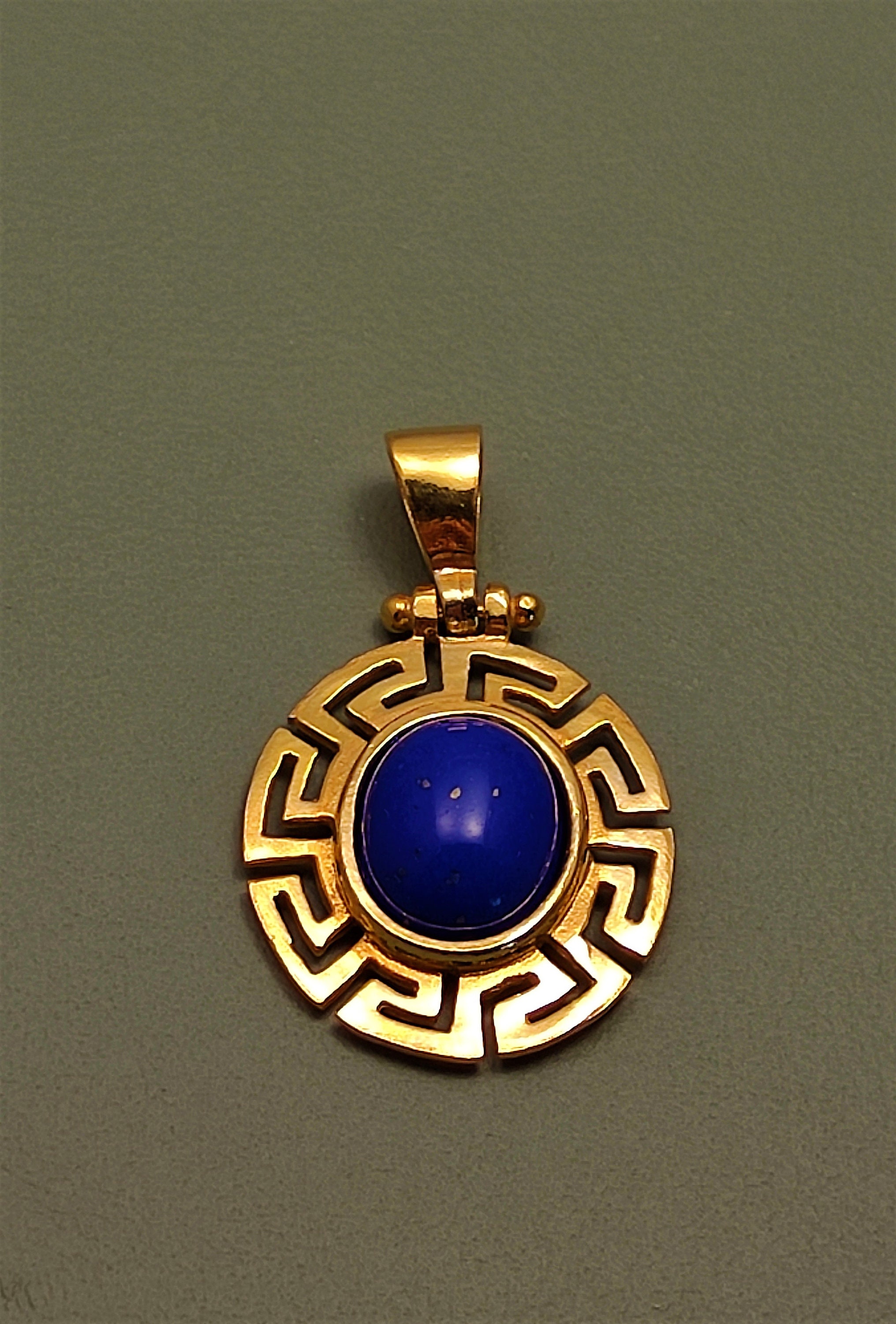 Ancient Greek Key Meander Silver Gold Plated Pendant with Etsy