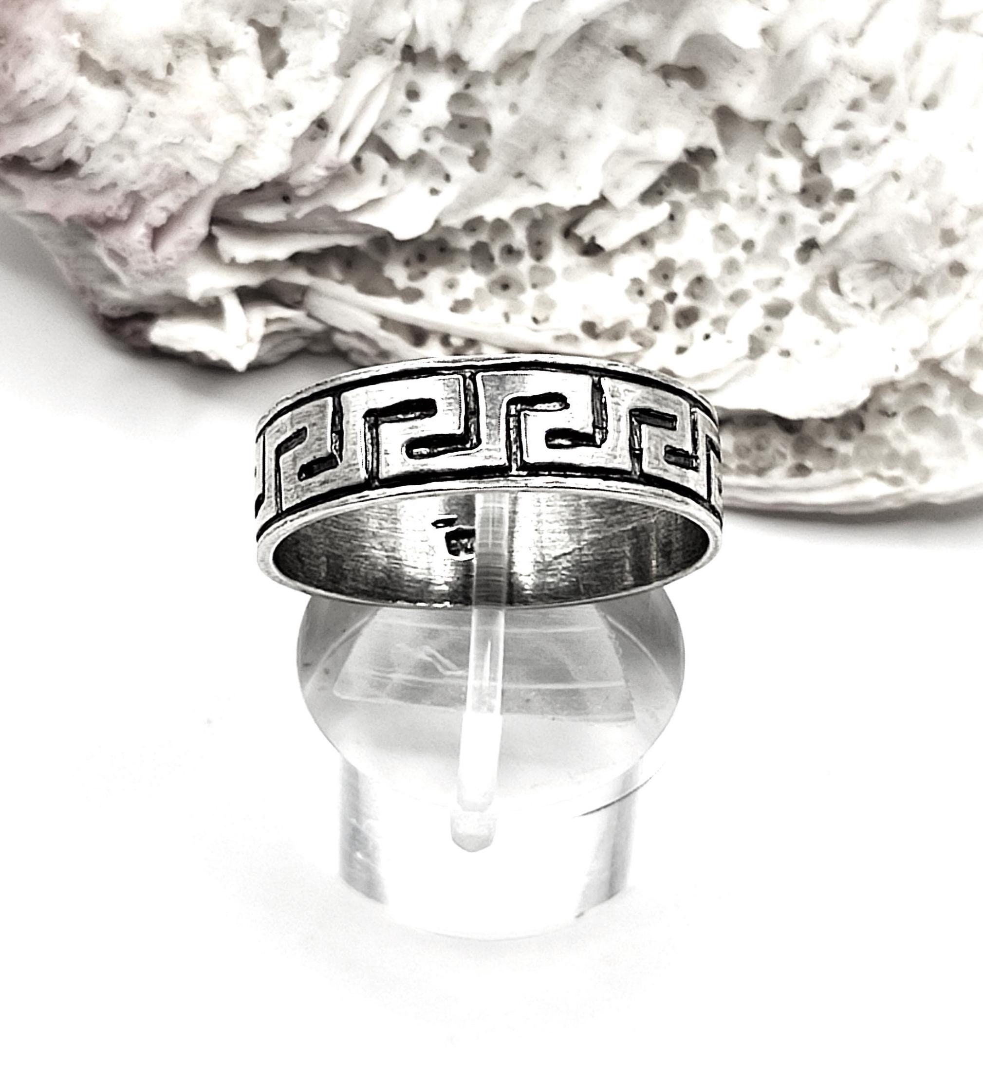 GREEK MEANDER RING-SILVER925-ギリシャ織りリング Handmade Meander Silver 925 Ring - Etsy