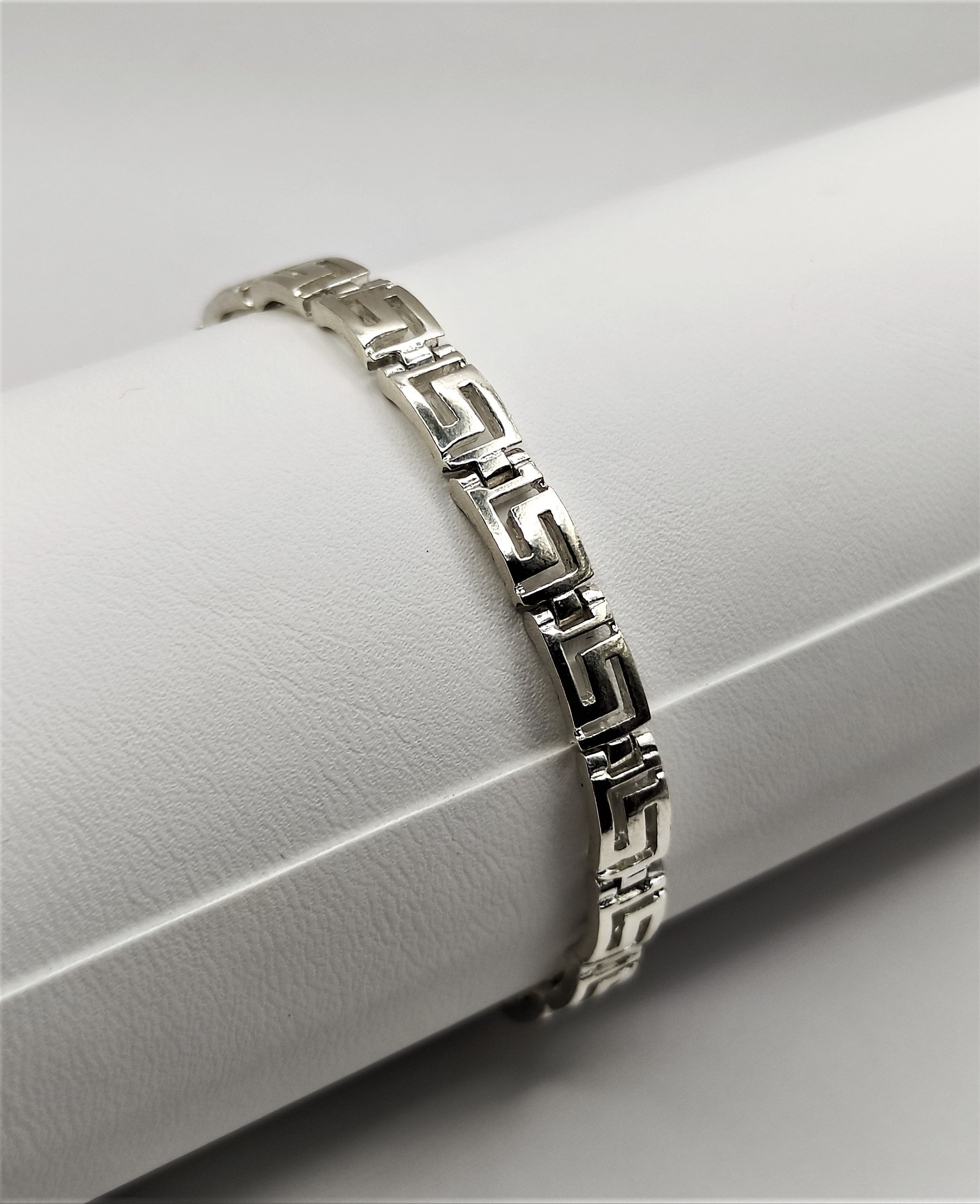 versace silver bracelet mens