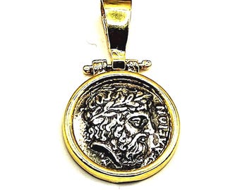 God Zeus (Philipp Macedon coin) Sterling Silver Pendant