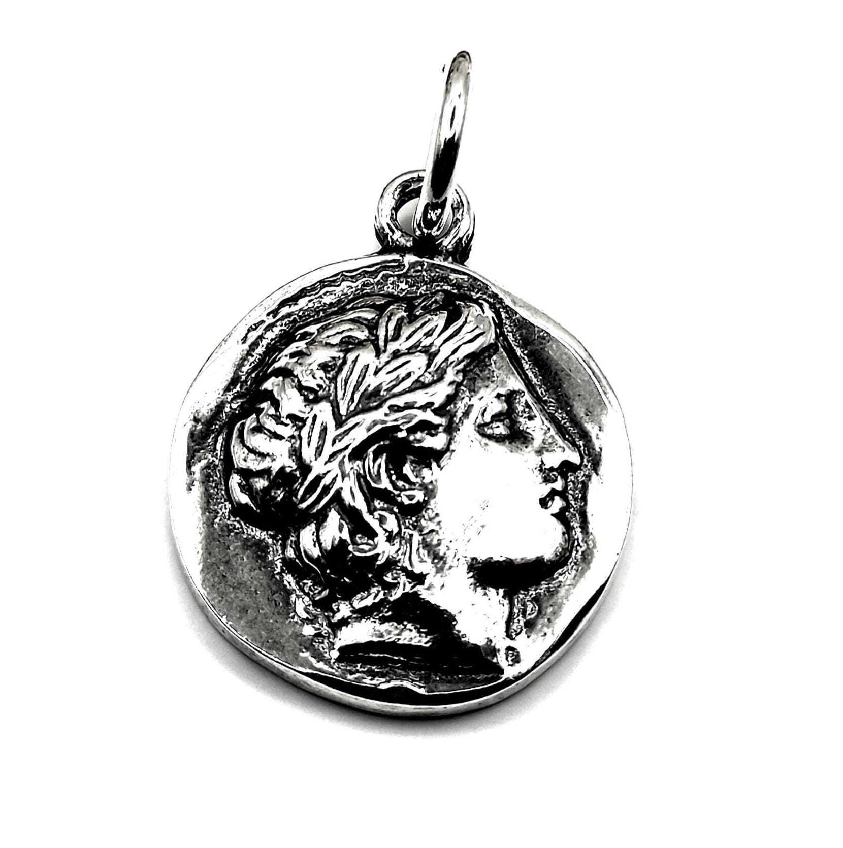 ギリシャ神アポロンのコインシルバーペンダント - Etsy 日本