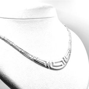Handmade Ancient Greek Key Meander Silver 925 Link Necklace