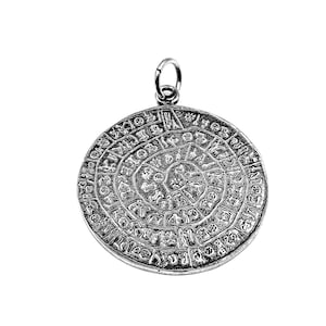 Phaistos Disc Silver 925 Pendant in Handmade